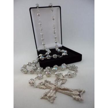 Imagem de Terço cristal tcheco jablonex furta cor 8mm esp. - p.n. níquel - níque