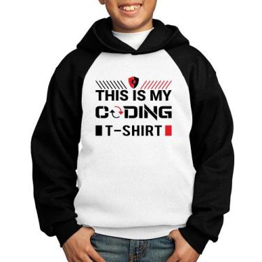 Imagem de Moletom Infantil This is my coding t-shirt - Foca na Moda, Branco, Pre