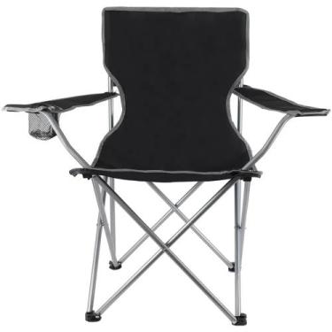 Imagem de Cadeira Camping Dobrável Sunfit com Porta Copo, Preta