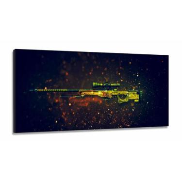 Imagem de Quadro Decorativo Csgo Awp Dragon Lore - em Tecido Canvas 130x60 - Wal