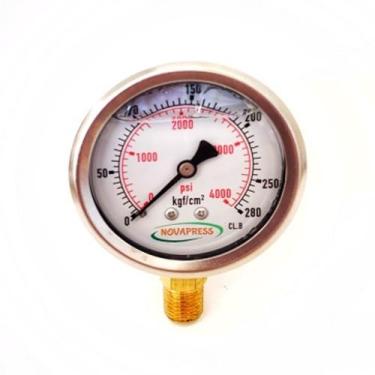 Imagem de Manômetro vertical-diam.63mm (2. 1/2 ) com escala de 0-280 KGF/CM2 x 4