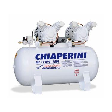 Imagem de  Compressor Odontológico 12 Pcm 150 Litros Isento de óleo 110/220v - MC 12 BPV RV 150 L Chiaperini
