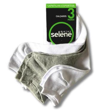 Imagem de Kit 3 Meias Algodão Sapatilha Selene 4001 - Confortavel Masculino Femi