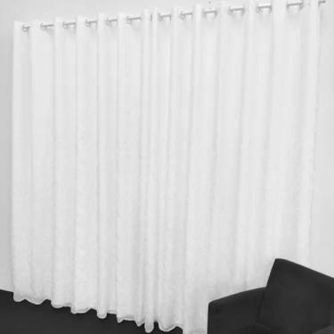 Imagem de Cortina Voil Bordado Luxo Com Forro 4,00x2,50 Franzida - Salvatex Conf