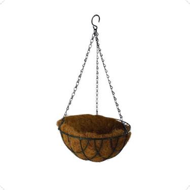 Imagem de Vaso Fibra Coco 40 Cm Pendente Decoração Resistente Natural - Inspira 