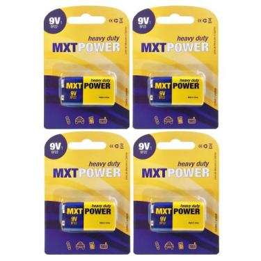 Imagem de Kit Com 04 Baterias Original MXT Power Heavy Duty 9V 6F22