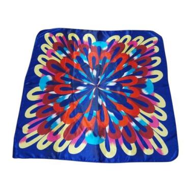 Imagem de Lenço Feminino Cetim Colorido Estampas Sofisticadas - Lika Bijuterias