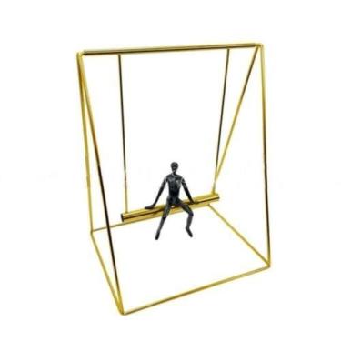 Imagem de Escultura Decorativa Balanço Maior Metal Dourado luxo - LUXdécor
