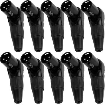 Imagem de Kit C/ 10 Conectores Xlr Macho 90 Graus Mak Pro Mk-Xlr-Msl