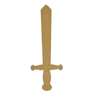 Imagem de Kit 10 Espada Para Lembrancinha ou Decoração 40cm Mdf Madeira - Atacad