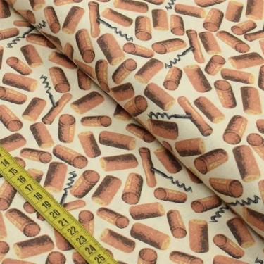 Imagem de Tecido Estampado para Patchwork - Bon Vivant : Rolhas (0,50x1,40) - Ib