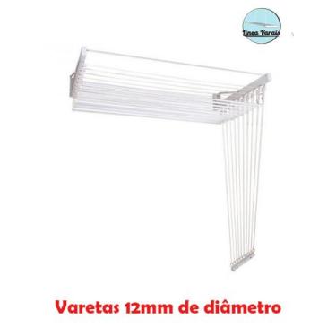 Imagem de Varal Individual de Parede 10 varetas de 90 cm - Línea Varais
