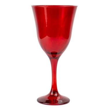 Imagem de Taça Vinho Lirio Cor Vermelha Super Luxo 330 ml  - Vidro - Lua Mística