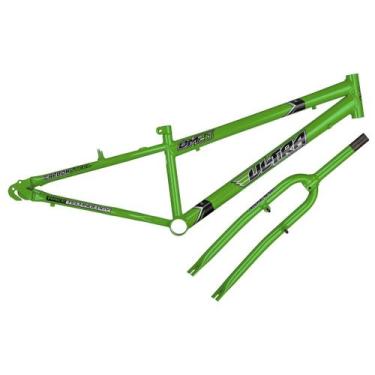 Imagem de Quadro Aro 26 Ultra Bikes em Aço Carbono com Garfo Rebaixado, Verde kw