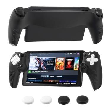 Imagem de FANPL 【Improved Version Silicone Case for PlayStation Portal Accessories, Soft Protective Cover for PS Portal Skin with 4 Thumb Grips (Black)