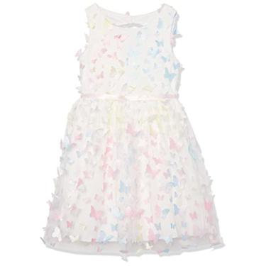 Imagem de Speechless Vestido de festa 3D borboleta sem mangas para meninas, Branco/Multi, 10