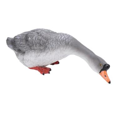 Imagem de Estátua de Pato de Resina, Figura de Animal de Fazenda, Quintal de Escultura de Ganso Realista, Decoração de Casa, Decoração de Lago de Piscina de Quintal (Lower Head to Look)