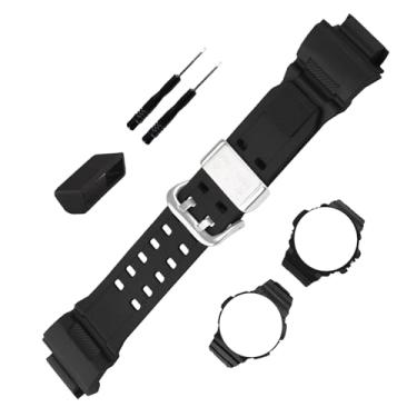 Imagem de Topuly Pulseira de relógio de resina de 20 mm compatível com Casio G-shock 10455201 GW-9400 GW-9400BJ GW-9200 GW-9300 G-9400 20 mm, acessórios de substituição para homens e mulheres, aço