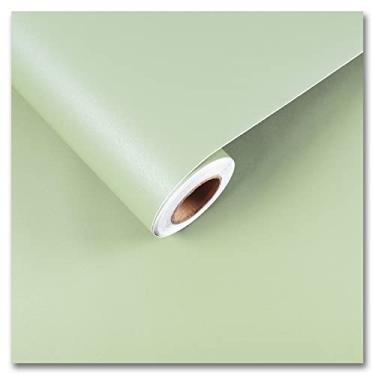 Imagem de CRE8TIVE Papel de Parede Verde Sálvia Cola e Descasca 24"x118" Tamanho Grande Verde Claro Papel de Contato Autoadesivo Removível À Prova D'Água Papel de Vinil Verde Texturizado par (24" X 118")