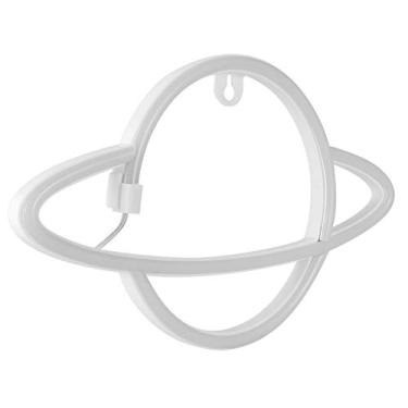 Imagem de Lâmpada de Luz Neon LED Em Formato de Planeta para Decoração de Quarto e Festa - Operada por USB e Tery, Macia e e (Luz rosa azul)