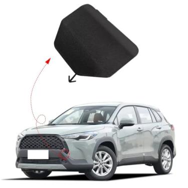 Imagem de Capa de gancho de reboque dianteiro direito para Toyota Corolla Cross 2022 2023 531280A060 53128-0A060 (preto fosco, lado esquerdo do motorista)