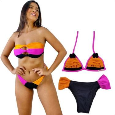 Imagem de Kit Mãe E Filha Biquíni sem alça Com Calcinha Fio Dental - Art Sex, Pr