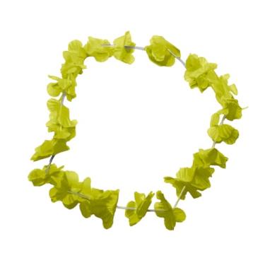 Imagem de Colar Havaiano Plástico Flores Carnaval Bloquinho Diversas Cores Festas 45cm - Silver Festas (Amarelo)
