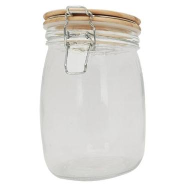 Imagem de Pote Hermetico de Vidro Mimo Style com Tampa de Madeira 1 Litro