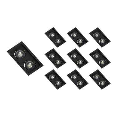 Imagem de 10 Spots de Embutir Recuado Save Energy para 2 Lâmpadas Par 20 E27 Bivolt Preto