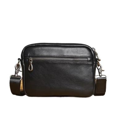 Imagem de Bolsa de couro genuíno masculina, bolsa crossbody de couro de vaca para homens, bolsas de ombro de grande capacidade, sacolas mensageiro