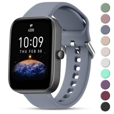 Imagem de Vanjua Pulseiras para Amazfit Bip 3 / Bip 3 Pro / Bip 3 Pro / Bip / Bip Lite / Bip S / Bip S lite / Bip U, pulseira de substituição de silicone macio de liberação rápida de 20 mm para Amazfit GTR mini