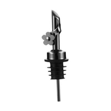 Imagem de menolana Bico de fluxo de bebidas alcoólicas, aço inoxidável com serrante com chinelos de bebida com flip de caça automática, bico de dispensador de azeite, Cinza Preto