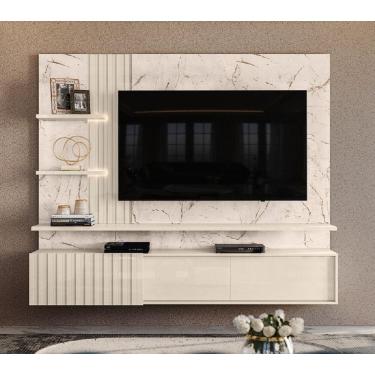 Imagem de Home Bancada Suspensa Atena com 3 Portas Deslizantes Calacata Off White Madetec 