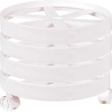 Imagem de 6 Suporte Para Botijão De Gás Vasos Plantas Com Rodinha 55kg (Branco)