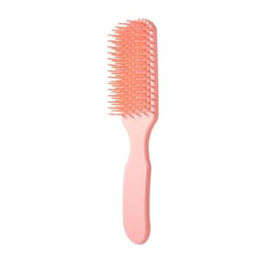 Imagem de 1pc Escova de cabelo Salão Detangler Escova de cabelo com couro cabeludo Massageador Pente para cabelo molhado e seco Cacheado Acessórios (Rosa)