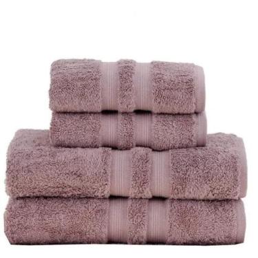 Imagem de Jogo de Toalhas Banho Buddemeyer Fio Penteado 5 Peças,  Açaí