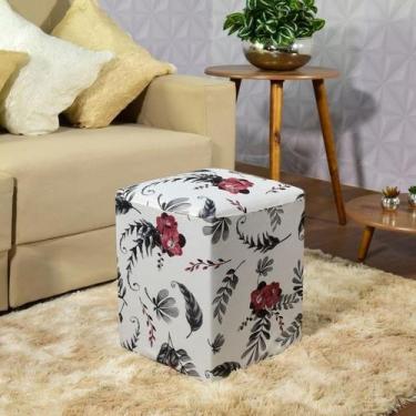 Imagem de Kit 4 Capas De Puff Quadrado 40X40cm Alstromérias Exclusiva - Charme d