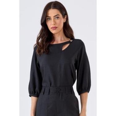 Imagem de Blusa PKS Manga 7/8 Preta-Feminino