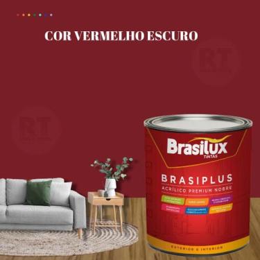 Imagem de Tinta de Parede Semi Brilho Vermelho Brasiplus 800ml Acrilica Lavável.