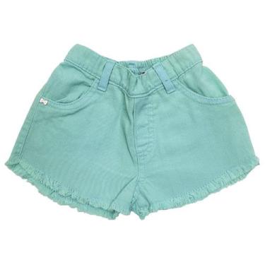 Imagem de Shorts Bebê Look Jeans Sarja Collor - VERDE - P, P, Verde