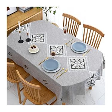 Imagem de Toalha de mesa impermeável para festa de aniversário de casamento, toalha de mesa retangular, mesa de jantar em casa, decoração de mesa de centro (cor: 14 especificações: 140 x 180 cm)