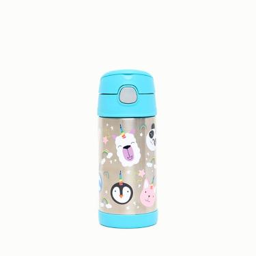Imagem de Garrafa Térmica Infantil Funtainer F401 Unicórnio Colorido Thermos - 355ml