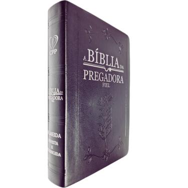 Imagem de A Bíblia da Pregadora Fiel ARC Full Color Capa PU Luxo Preta Palavras de Deus em Azul e as de Jesus em Vermelho