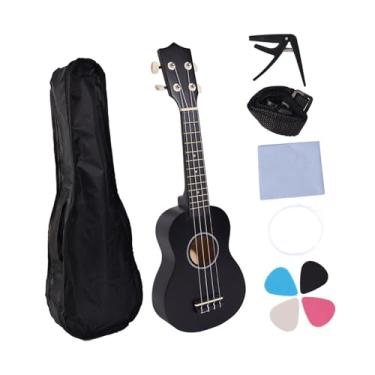 Imagem de menolana Ukulele para iniciantes 21 polegadas de guitarra pequena de instrumentos musicais de instrumentos de brinquedos para crianças meninos meninos meninos, Preto