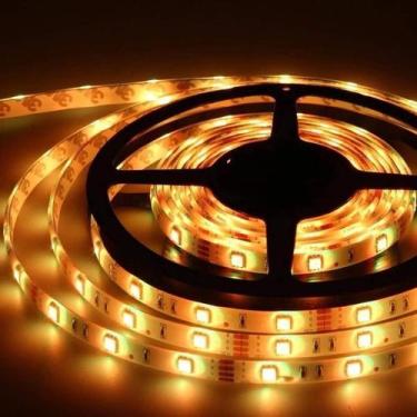 Imagem de Fita Led 5050 5 Metros Branco Quente Com Silicone 300 Leds - MB