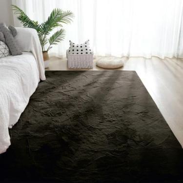 Imagem de Decoração para casa Tapete Sala de estar Tapetes macios e fofos de pelúcia Tapete para quarto infantil Tapete antiderrapante Cinza, Preto, 60x90cm 23,6x35 pol.