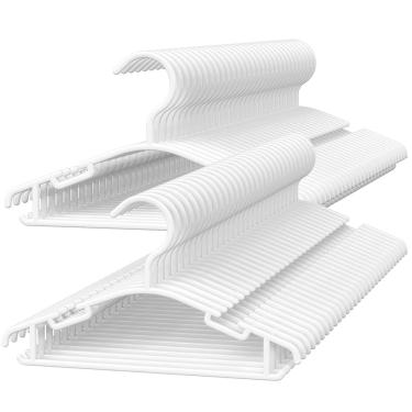 Imagem de Cabides de bebê GoodToU, pacote com 60, plástico branco para armário