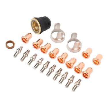 Imagem de Kit de eletrodos de ponta IPT40 com 24 peças para YESWELDER CUT 55DS Pro CUT 65DS, conjunto de consumíveis de cortador de plasma com acessório de tampa de suporte de bocal de eletrodo