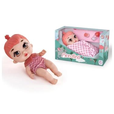 Imagem de Boneca Piccolina Sonequinha Pupee com Mamadeira Manta e Chupeta Cuidados Sono Infantil Criança Bebê