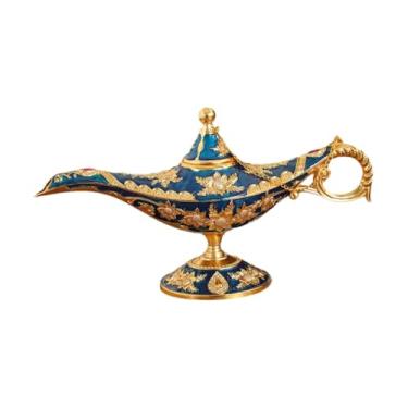 Imagem de Generic Queimador de incenso da lâmpada, desejando o Censer Light Censer Vintage Craft, decoração de casa de lâmpada de ornamento criativo, Azul Escuro